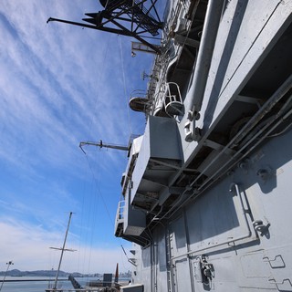 USS Hornet Aircraft Carrier Island and Flight Deck View
