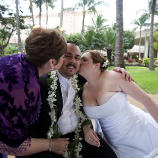 Three Beautiful Brides in Hawaii Wedding Ceremony