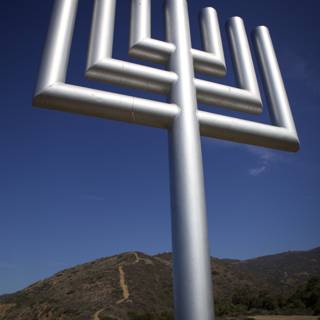 The Menorah Stands Tall Against the Landscape
