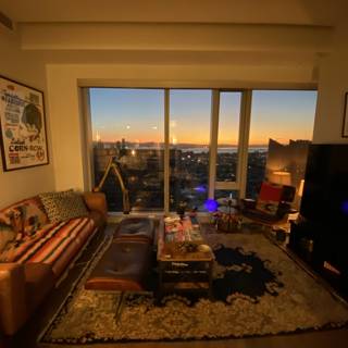 Sunset Over the City Living Room