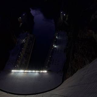 Nighttime Overlooking Water at Hoover Dam