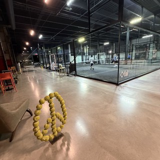 Modern Indoor Padel Tennis Court at Night