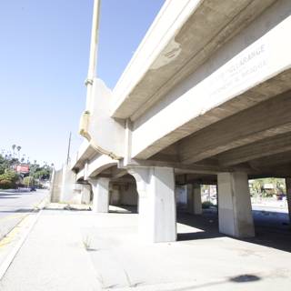 Freeway Overpass with Sign