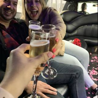 Champagne Toast in the Limo