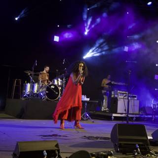 Solange Rocks the Stage in Red Dress
