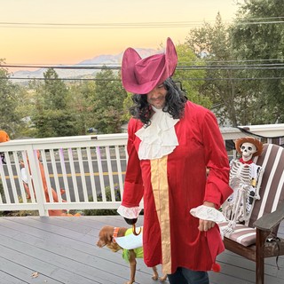 Captain Hook Pirate Costume on Suburban Deck