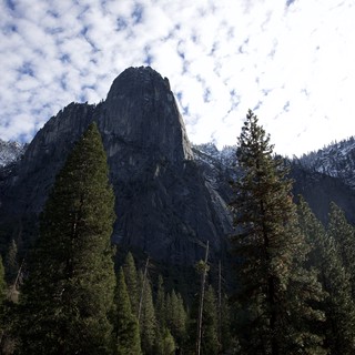 Sentinel Rock Rising Above Yosemite Valley Forest