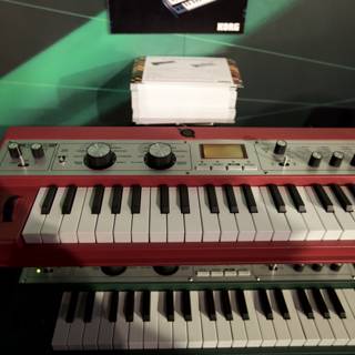 Red and White Electronic Keyboard