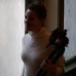 Musician with Instrument in Soft Window Light