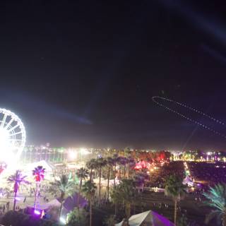 Lit-up Ferris Wheel at Coachella