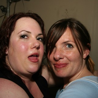 Two Friends Celebrating New Year's Eve 2005