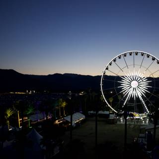 The Glowing Ferris Wheel in the Desert Night