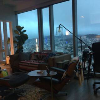 City Views from a Cozy Living Room