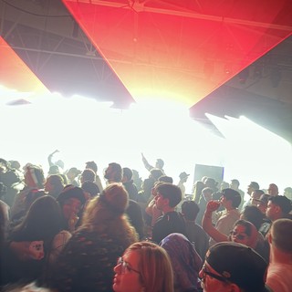 Red Laser Light Show at Electronic Music Concert