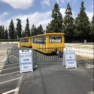 Parked Yellow School Bus at Disney California Adventure