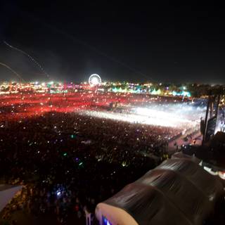 Metropolis Stage Lights Up Coachella Crowd at Night