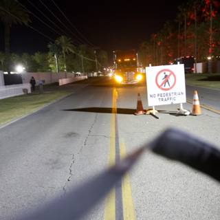 No Pedestrian Traffic: Night Scene at Coachella 2024