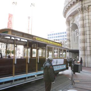 Vintage Trolley Car on a City Street