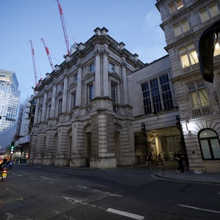 Bank of England at Dusk in London's Financial District