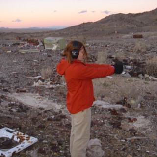 Desert Shooting Range at Dusk in Nevada