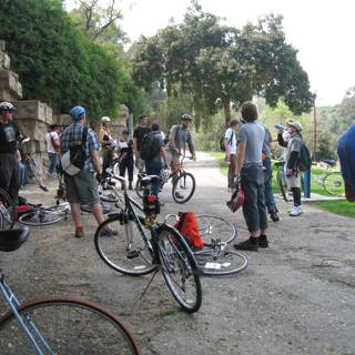 Group of Cyclists Gathering