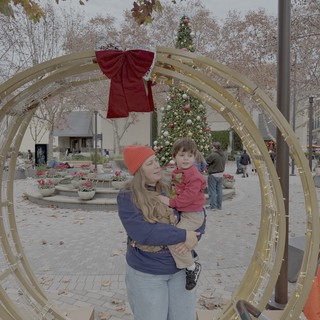 Mother and Child Holiday Christmas Photo