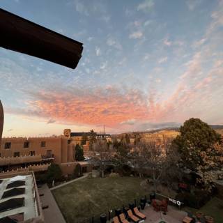 Admiring the Sunset from Adobe Balcony in Santa Fe