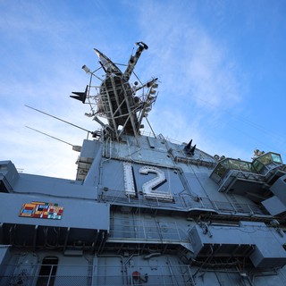Superstructure of USS Hornet Aircraft Carrier