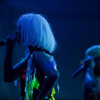White-haired Woman Singing at Coachella Concert