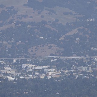Hazy Bay Area Cityscape Beneath Mount Diablo Foothills