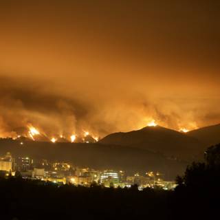 Flames Engulf Hills Above City