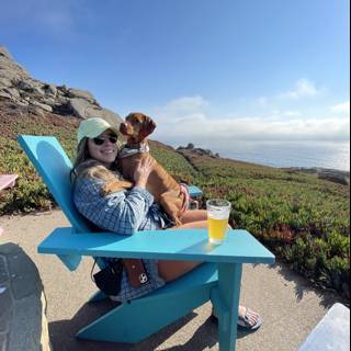 Woman and her Furry Companion Enjoy the Scenic Beauty of Jenner