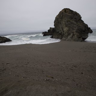 Lone Sea Stack on a Moody Northern California Coast