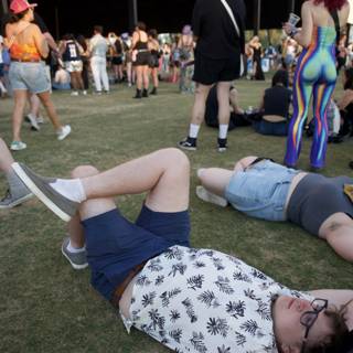 Coachella Relaxation - A Moment of Repose in the Festival Hustle