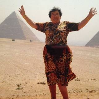 Lady in Leopard at the Pyramids