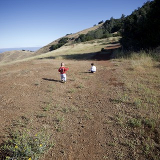Two Children Exploring the Hillside at Mount Diablo