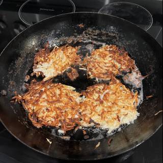 Crispy Fried Potatoes on a Cooking Pan