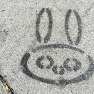 Sidewalk Rabbit Graffiti