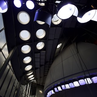Modern Architectural Lighting Installation in Contemporary Atrium
