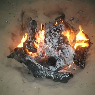 Flaming Bonfire on the Desert Sands