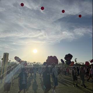 Sunset Stroll in a Vibrant Atmosphere