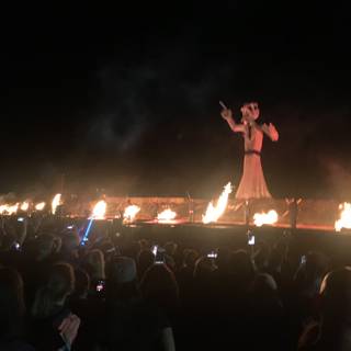 Fire Performer Lights Up Crowd at Fort Marcy Ballpark