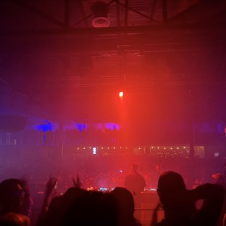 Skrillex Concert in Atmospheric Red Stage Lighting