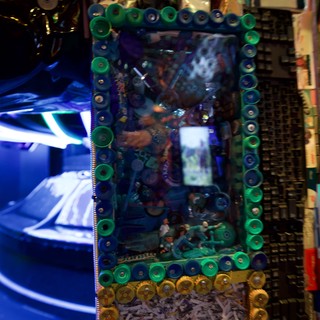 Handcrafted Mirror with Colorful Bottle Cap Frame