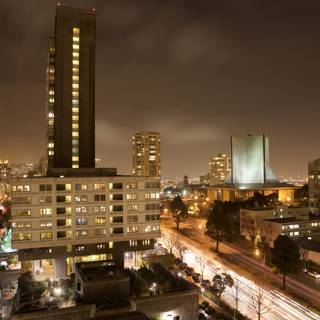 Cityscape of Metropolis at Night