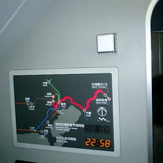 Train Route Map on Airplane Wall