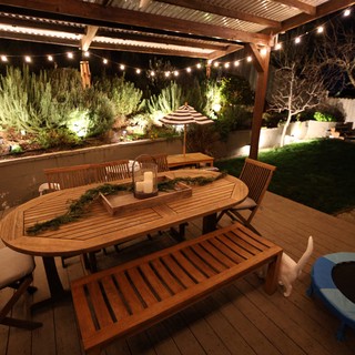 Cozy Evening Backyard Patio with String Lights