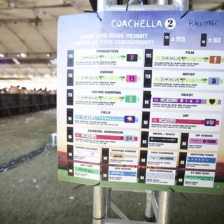 Event Lineup Poster at Coachella