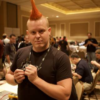 Mohawked Man in the Defcon Crowd