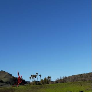 Majestic Red Windmill in the Napa Countryside
